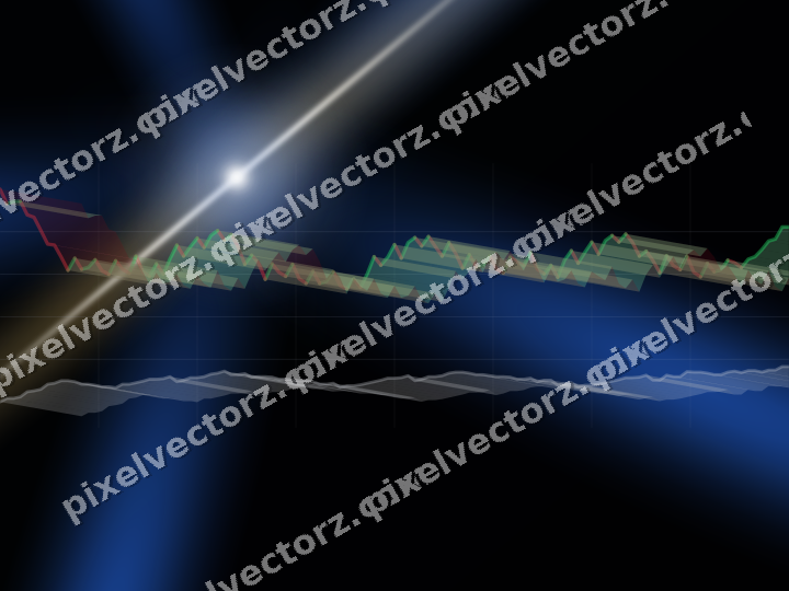 Glowing neon chart background in blue and amber