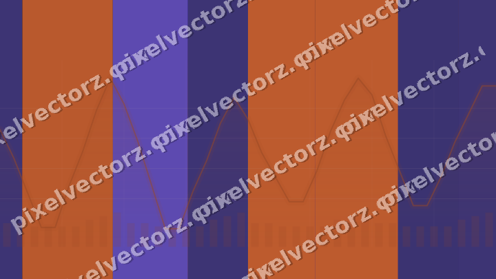 Glowing neon chart background in orange and blue