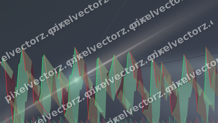 Glowing neon chart background in blue and orange