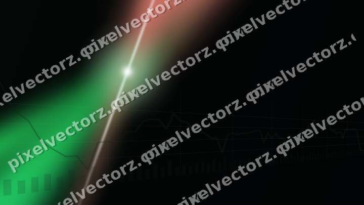 Glowing neon chart background in green and red