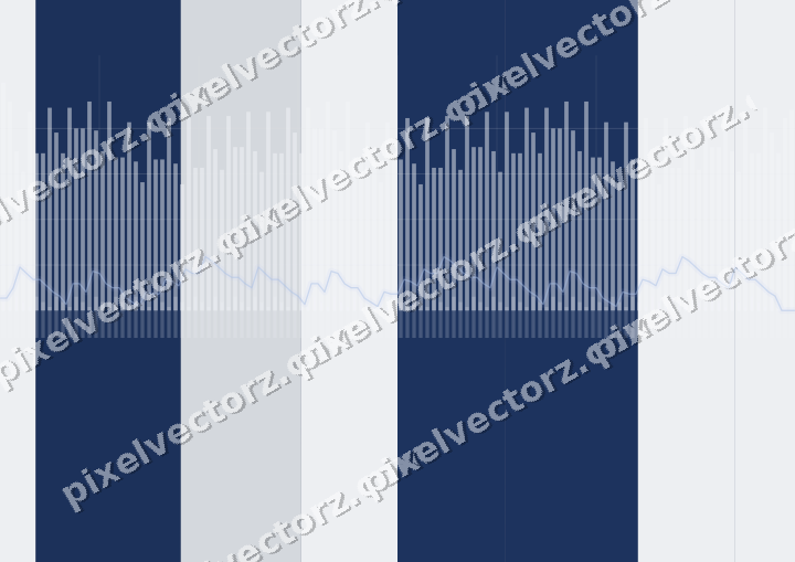 Glowing neon chart background in dark blue and white