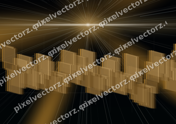 Glowing neon chart background in amber and teal