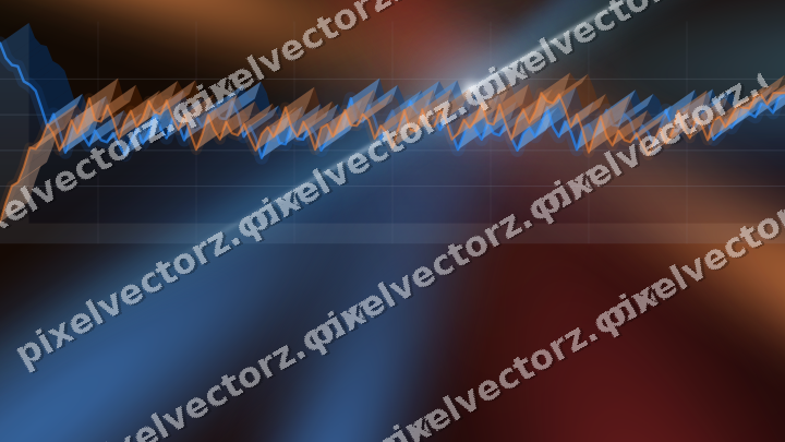 Glowing neon chart background in blue and red