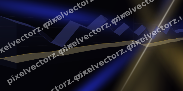 Glowing neon chart background in blue and amber