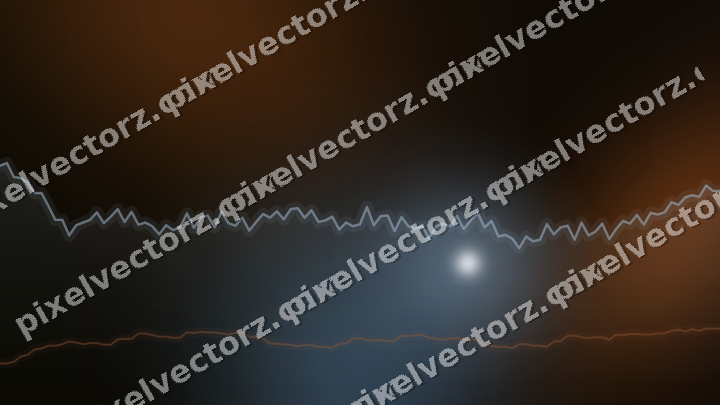 Glowing neon chart background in blue and orange