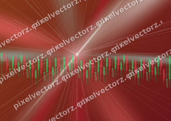 Glowing neon chart background in red and pale lime