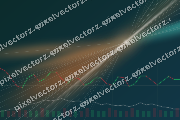 Glowing neon chart background in orange and teal