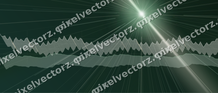 Glowing neon chart background in dark green and amber