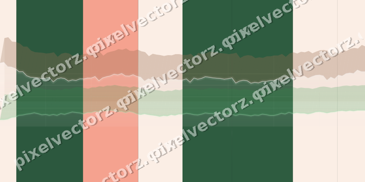 Glowing neon chart background in dark green and red