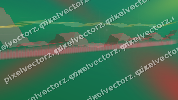 Glowing neon chart background in red and orange