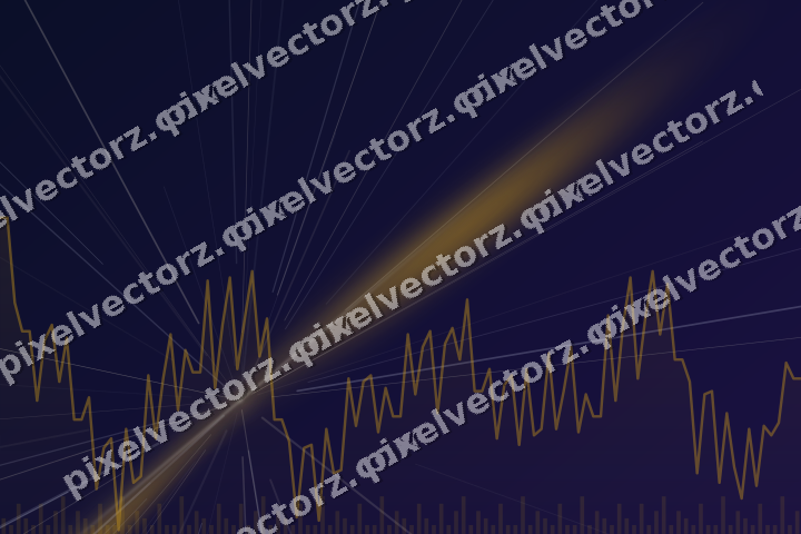 Glowing neon chart background in amber and blue