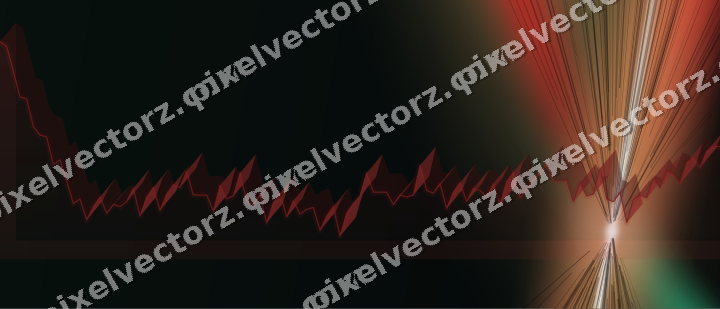 Glowing neon chart background in red and green