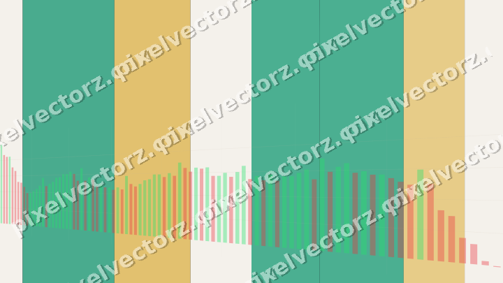 Glowing neon chart background in amber and green