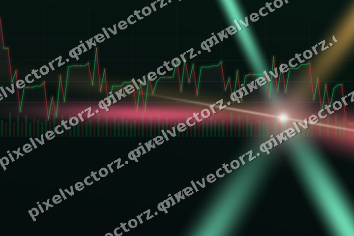 Glowing neon chart background in pink and amber
