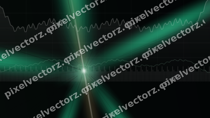 Glowing neon chart background in green and red