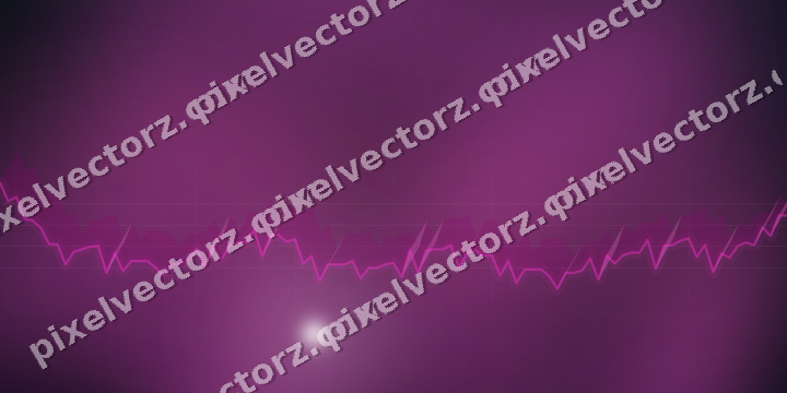 Glowing neon chart background in magenta and purple