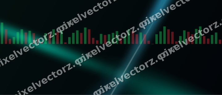 Glowing neon chart background in cyan and teal
