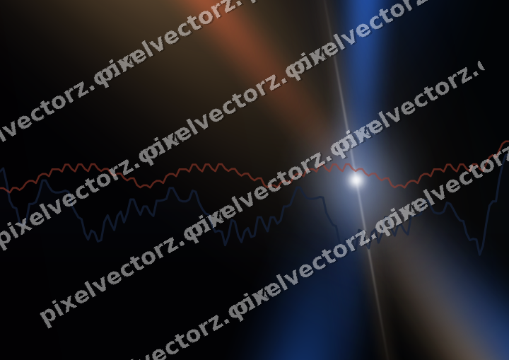 Glowing neon chart background in blue and red