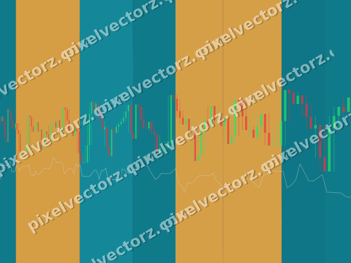 Glowing neon chart background in amber and dark teal