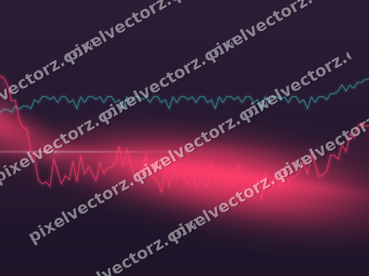 Glowing neon chart background in pink and amber