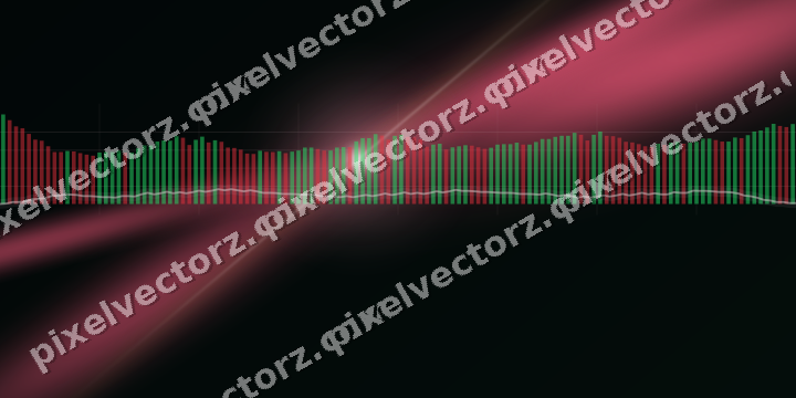 Glowing neon chart background in pink and amber