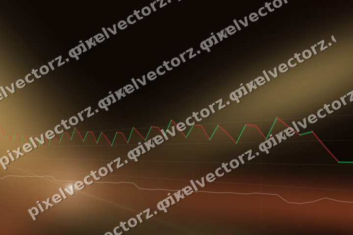 Glowing neon chart background in orange and amber