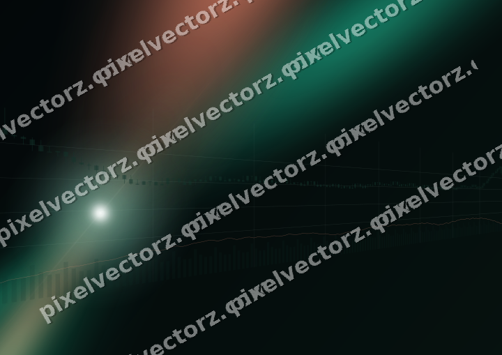 Glowing neon chart background in green and orange