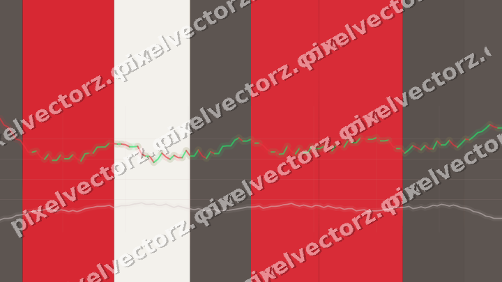 Glowing neon chart background in red and amber