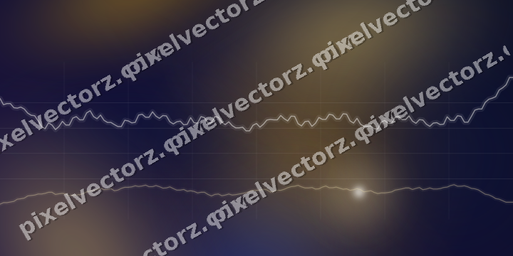 Glowing neon chart background in amber and blue