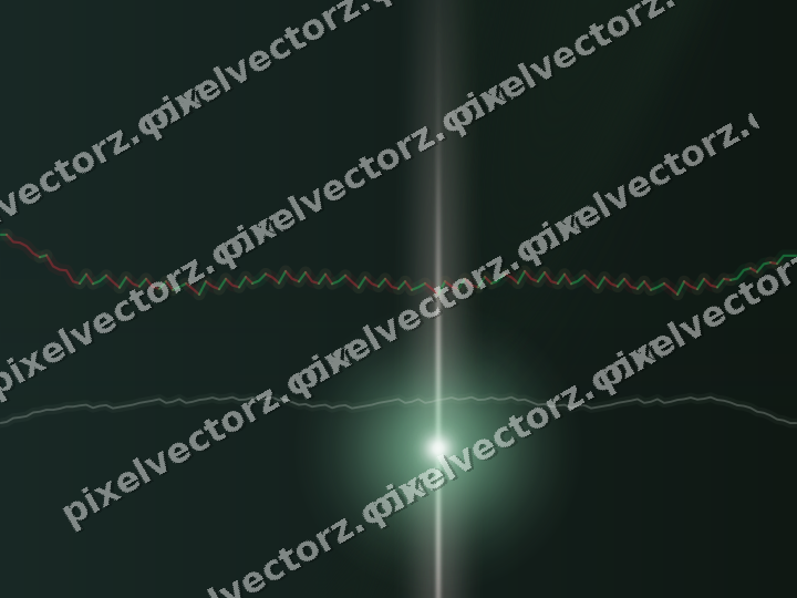 Glowing neon chart background in dark green and red