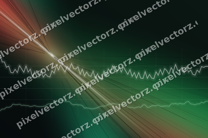 Glowing neon chart background in green and red