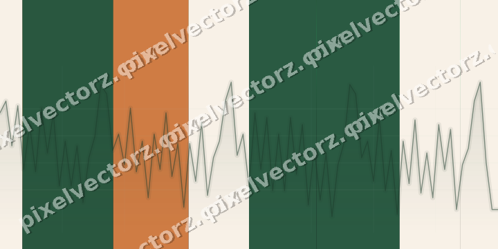 Glowing neon chart background in green and orange