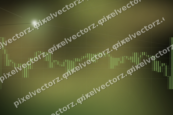 Glowing neon chart background in lime and yellow
