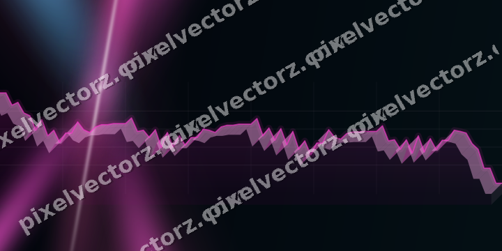 Glowing neon chart background in magenta and purple