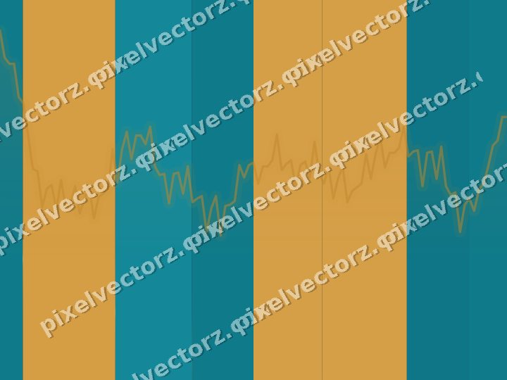 Glowing neon chart background in amber and dark teal