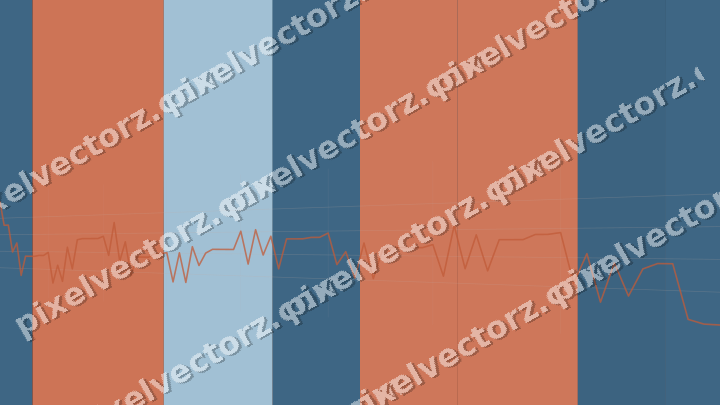 Glowing neon chart background in orange and cyan