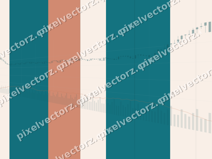 Glowing neon chart background in teal and orange