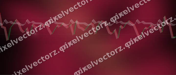 Glowing neon chart background in pink and amber