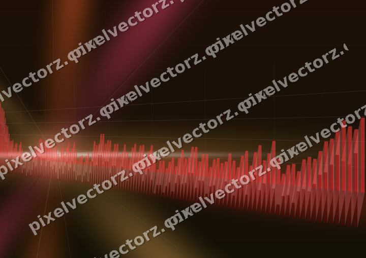 Glowing neon chart background in red and orange