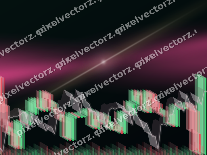 Glowing neon chart background in pink and orange