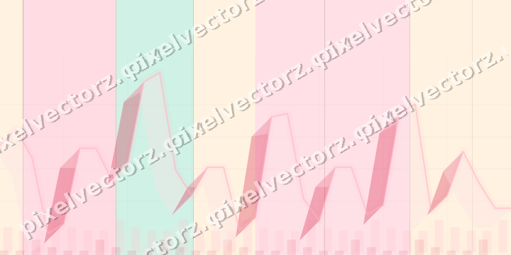 Glowing neon chart background in pink and amber