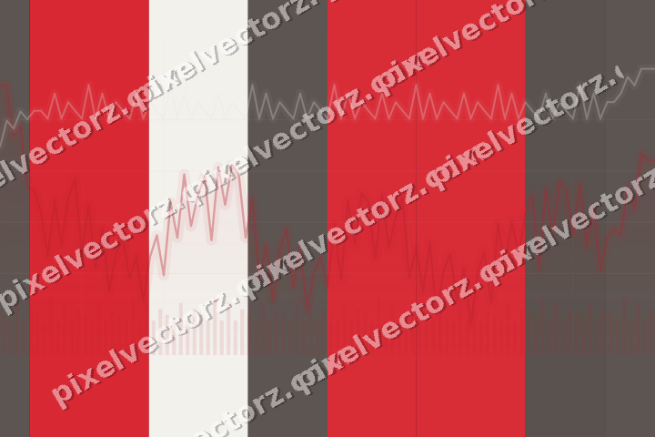 Glowing neon chart background in red and amber