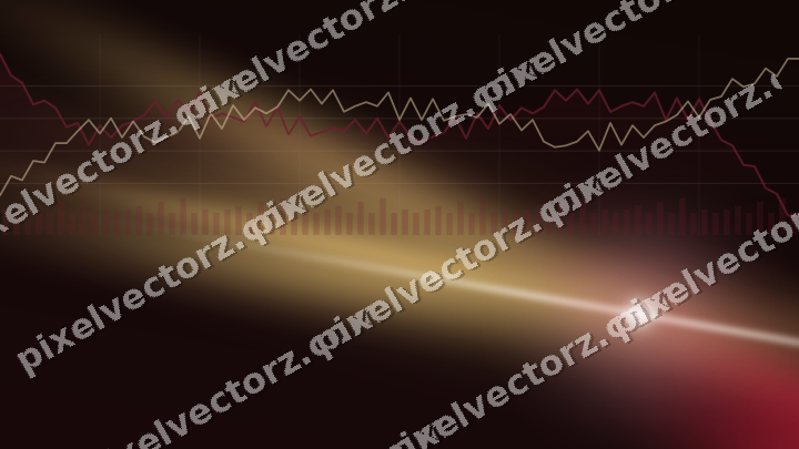 Glowing neon chart background in pink and red