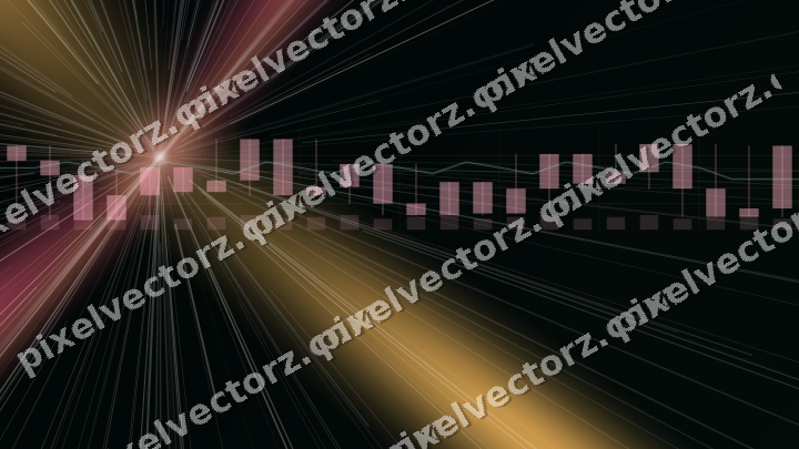 Glowing neon chart background in pink and amber