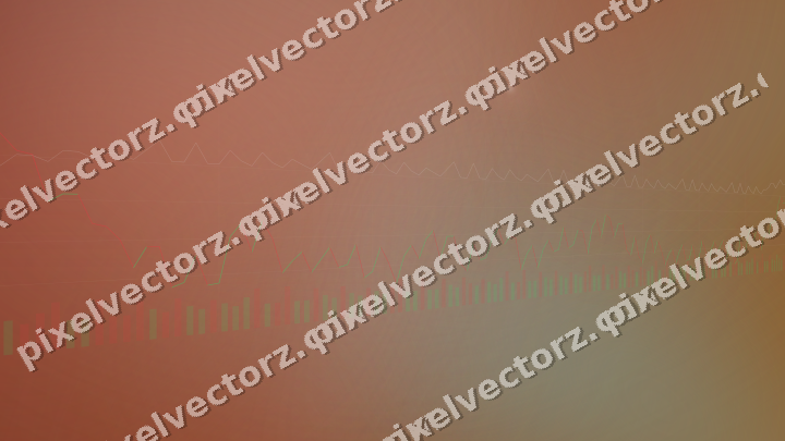Glowing neon chart background in red and orange