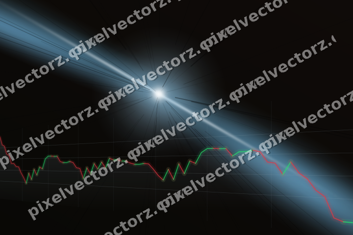 Glowing neon chart background in cyan and red