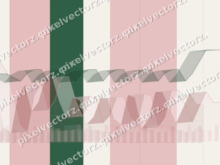 Glowing neon chart background in red and green