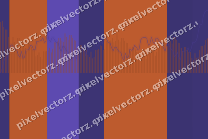 Glowing neon chart background in orange and blue