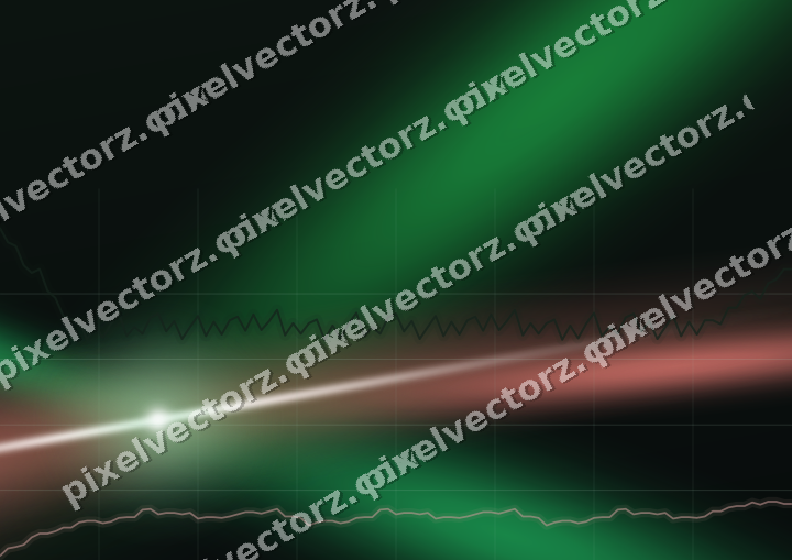 Glowing neon chart background in green and red