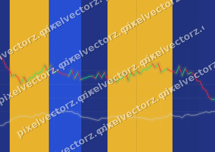 Glowing neon chart background in amber and blue